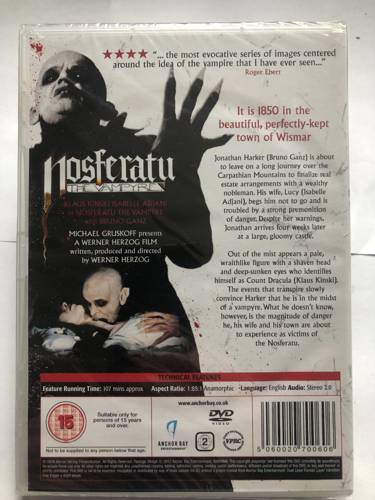 NOSFERATU THE VAMPYRE DVD Bruno Ganz Klaus Kinski Horror Movie Film New UK R2