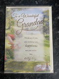 Grandad Happy Birthday Card Chair Red Wine Book Glasses Lovely Verse
