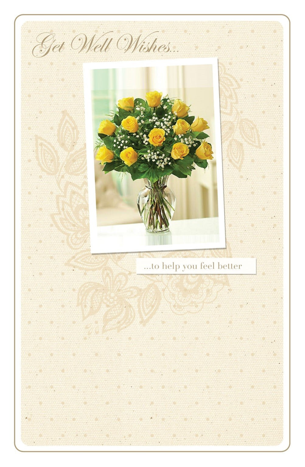 Get Well Wishes Card To Help You Feel Better Yellow Roses Design Bright Modern