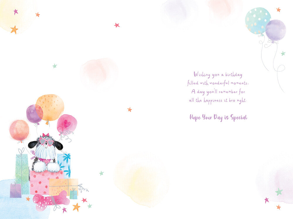 Sister Happy Birthday Card Are Happiness From The Start To Finish Cute Dog