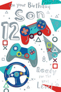 aSon 12th Birthday Card Age 12 Ready For The Next Level Gaming Happy