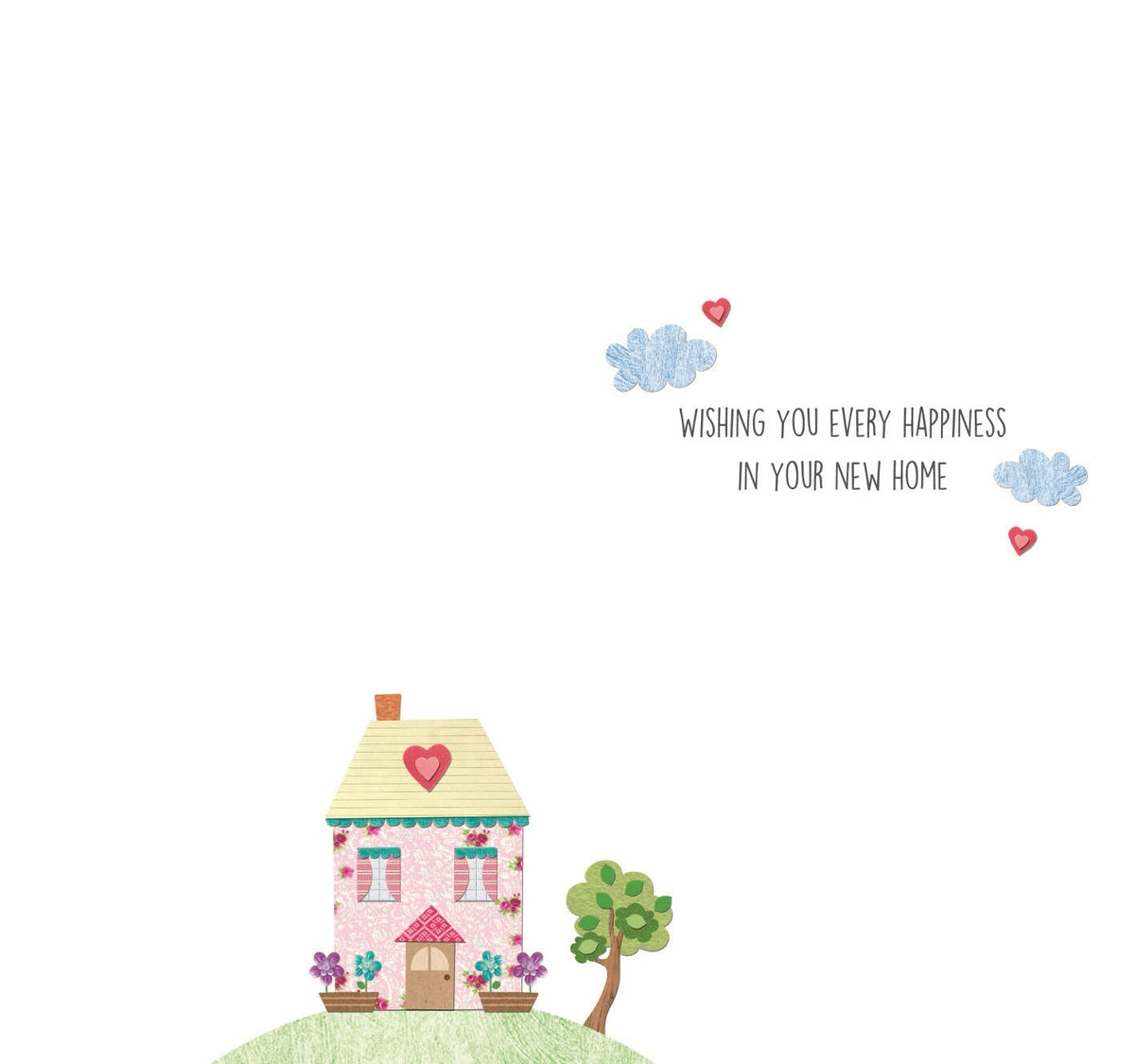 New Home Greeting Card House On A Hill Design Bright Modern Moving Home
