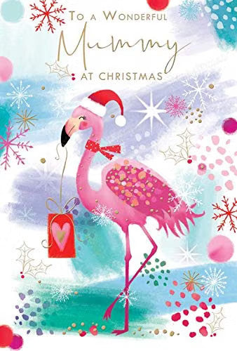 Wonderful Mummy Christmas Card Flamingo Design Lovely Verse