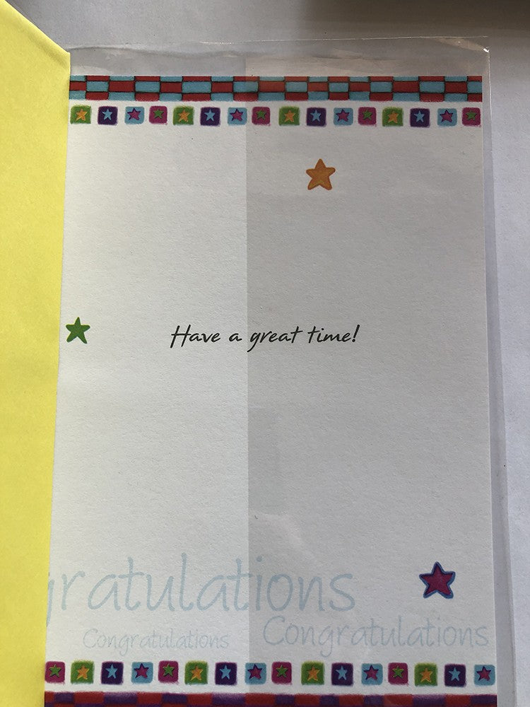 Bon Voyage Card Goodbye Good Luck Gold Foil Ship Congratulations