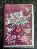 Granddaughter Happy Birthday Card It's Your Birthday Stars & Hearts