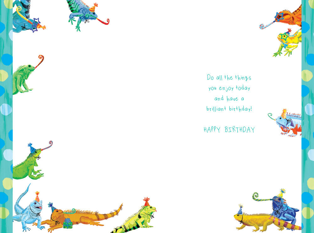 Grandson 12th Birthday Card Age 12 Iguanas 9" x 6" Lovely Verse