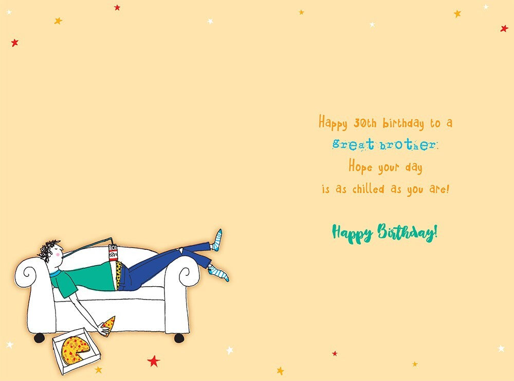 Brother 30th Birthday Card On Your 30 Today Nap Snack Relax Repeat Happy  Lovely
