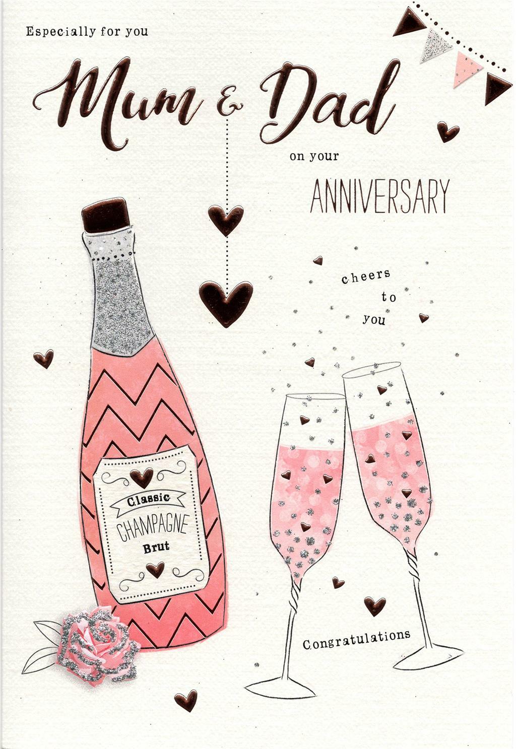 Mum Dad Anniversary Card On Your Words Design Modern Greeting Lovely Verse
