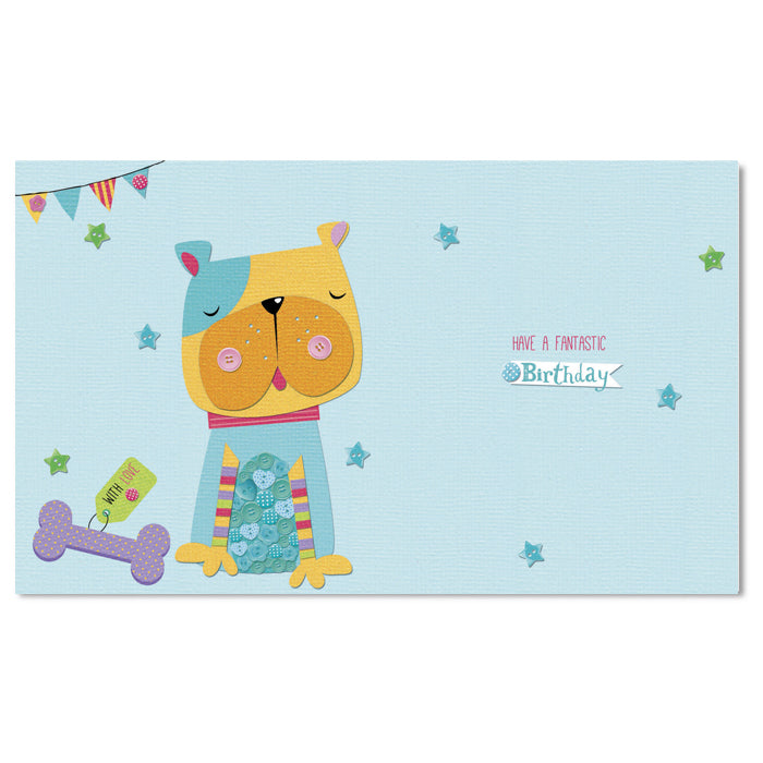 Open Happy Birthday Card Just For You Enjoy Your Day With Love Dog Design