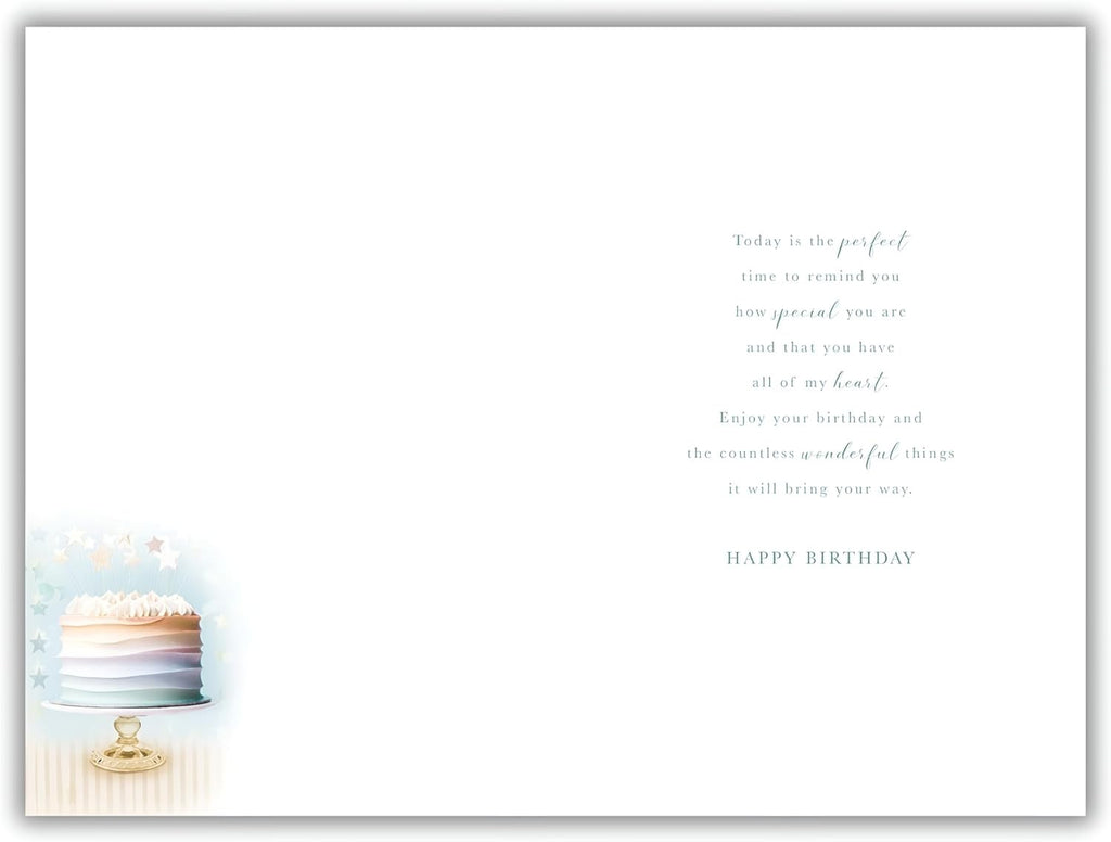 Someone Special Birthday Card Pastel Cake & Wine Design Quality Finish 15 x 23cm