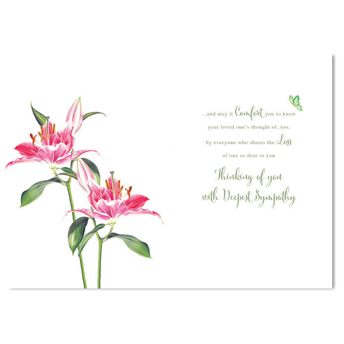 With Deepest Sympathy Card Bereavement Flower Design Bright Modern Cascade