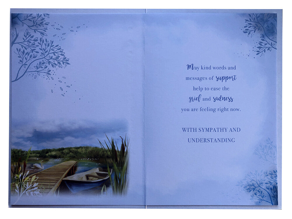 Husband Sympathy Condolence Card Sad Loss Of Your Moored Boat Design Bereavement