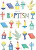 Baptism Greeting Card 13cm x 19cm Religious Verse Colour Insert Modern Design
