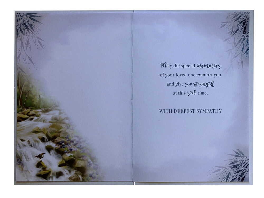 Brother  Sympathy Condolence Card Sad Loss Of Your Waterfall Design Bereavement