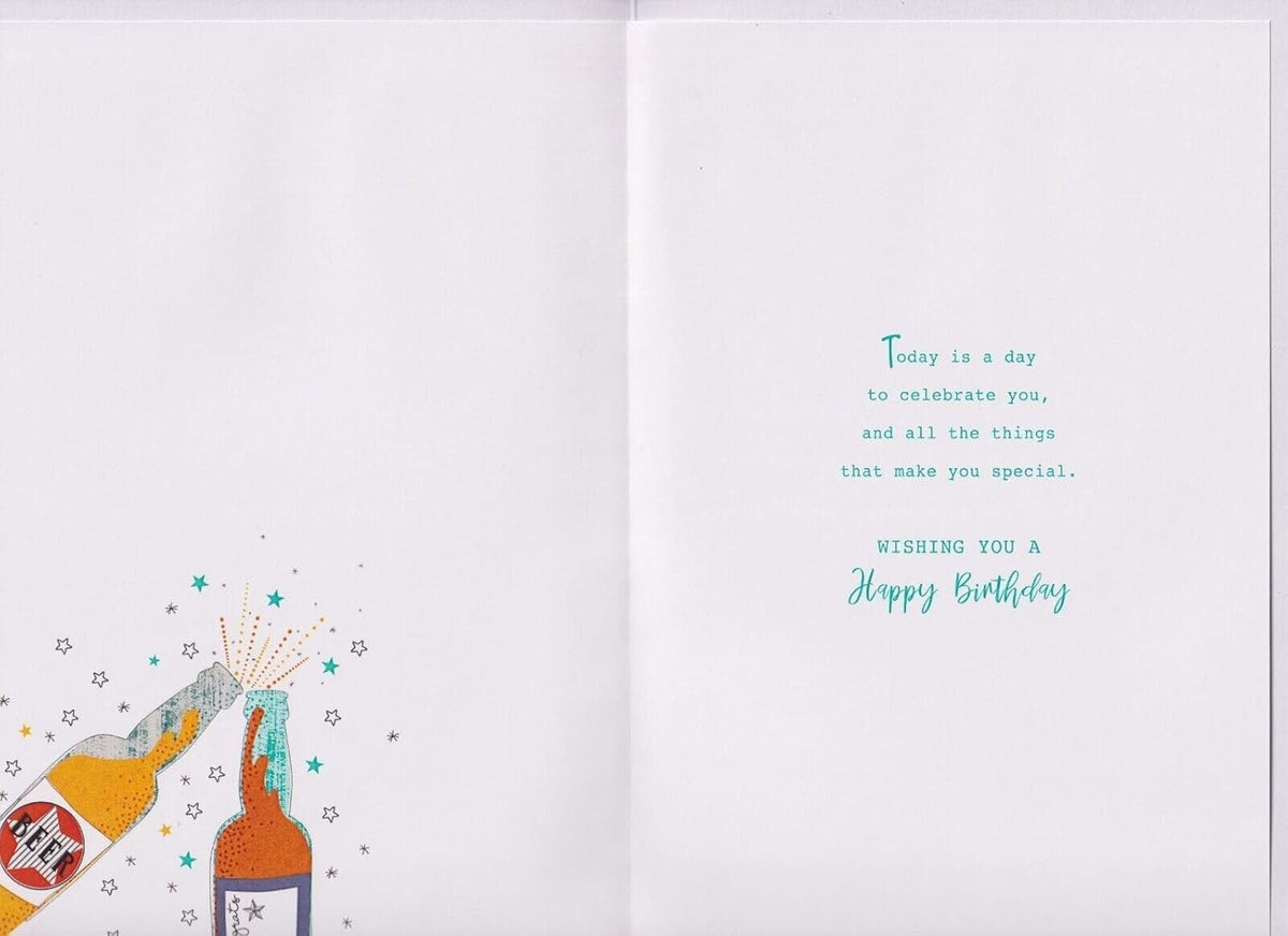 Nephew 30th Birthday Card  Beer Toast & Star Design  Quality Finish  15x23cm