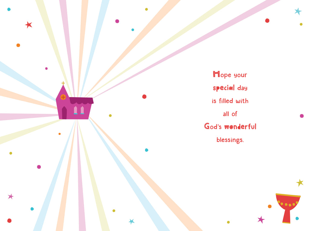 First Holy Communion Card On Your Wishing You Blessings Lovely Verse