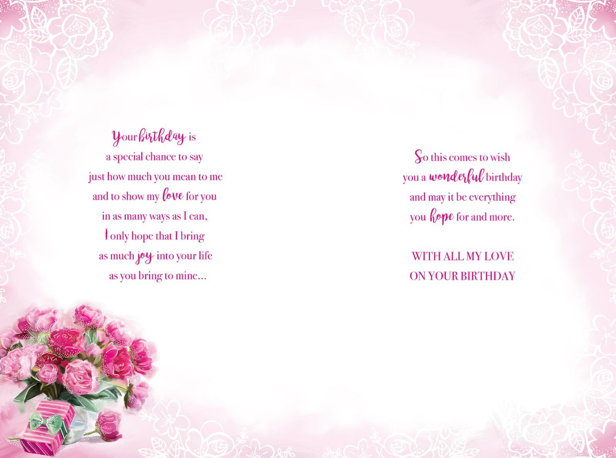 Wife 80th Birthday Card - Special 80 Today Pink Floral Design With Love Verse