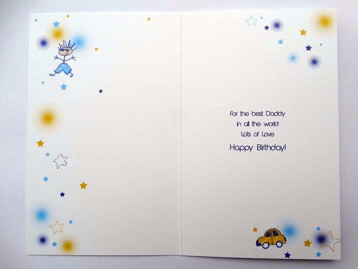 Daddy Happy Birthday Card With Lots Of Love Car Child & Star Design