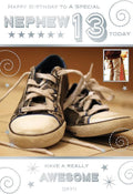 Nephew 13th Birthday Card A Special 13 Today Trainers & Skateboard Design Happy