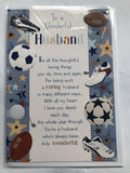 Husband Happy Birthday Card Football Rugby Golf Sport