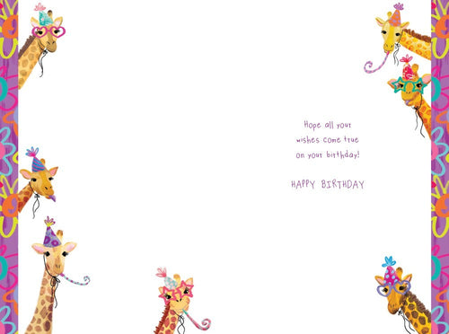 7th Birthday Card Great Granddaughter Giraffe Pink Large 7 Today 15x23cm
