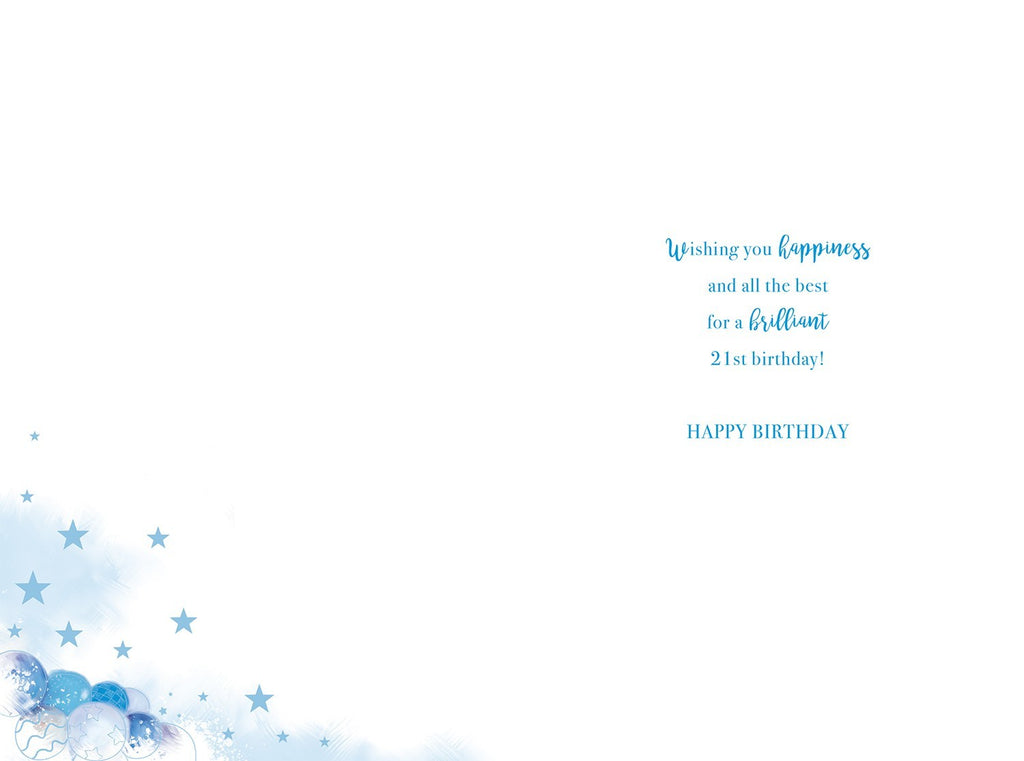 Son 21st Birthday Card  Pub Cheers & Balloon Design  Quality Finish  15x23cm