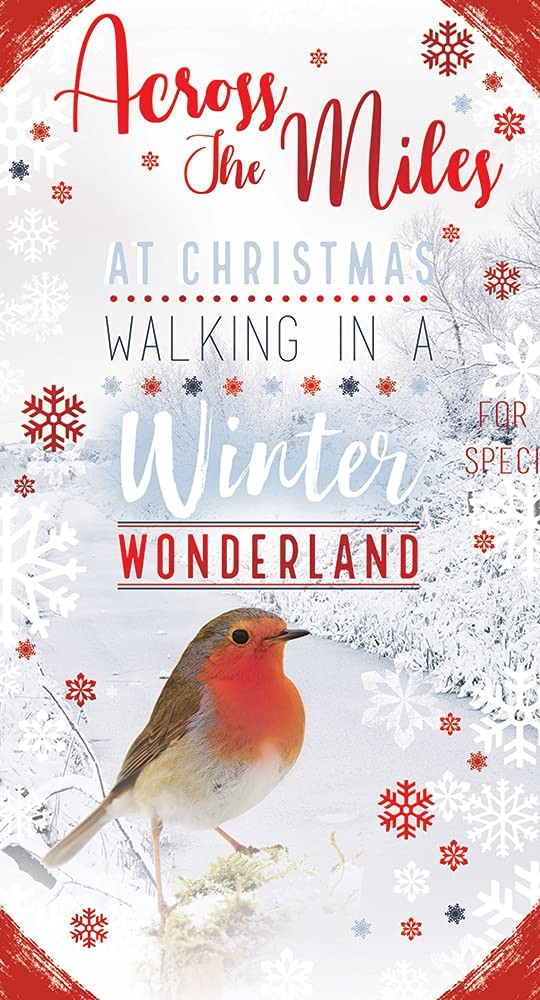 Across The Miles Christmas Card  Walking In A Winter Wonderland Bright Design