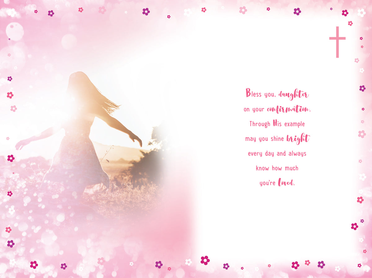 Daughter Confirmation Card | Gifts of Spirit Blessings | Modern Pink 6x9" UK P&P