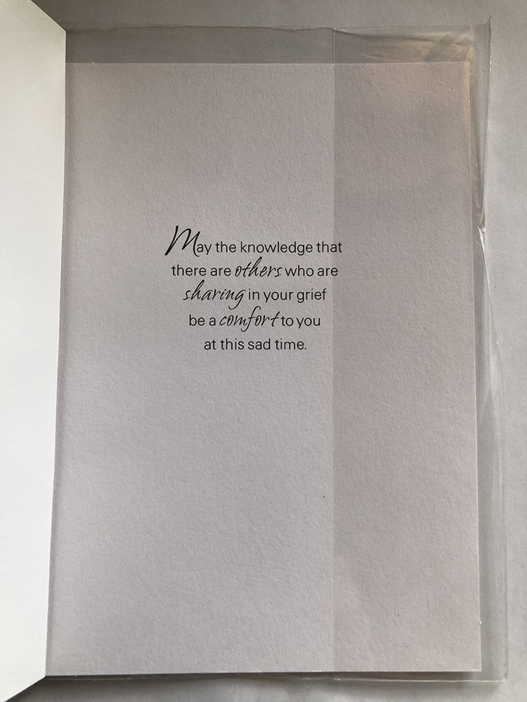 With Sympathy Condolence Card In The Sad Loss Of Your Wife Flowers Foiled