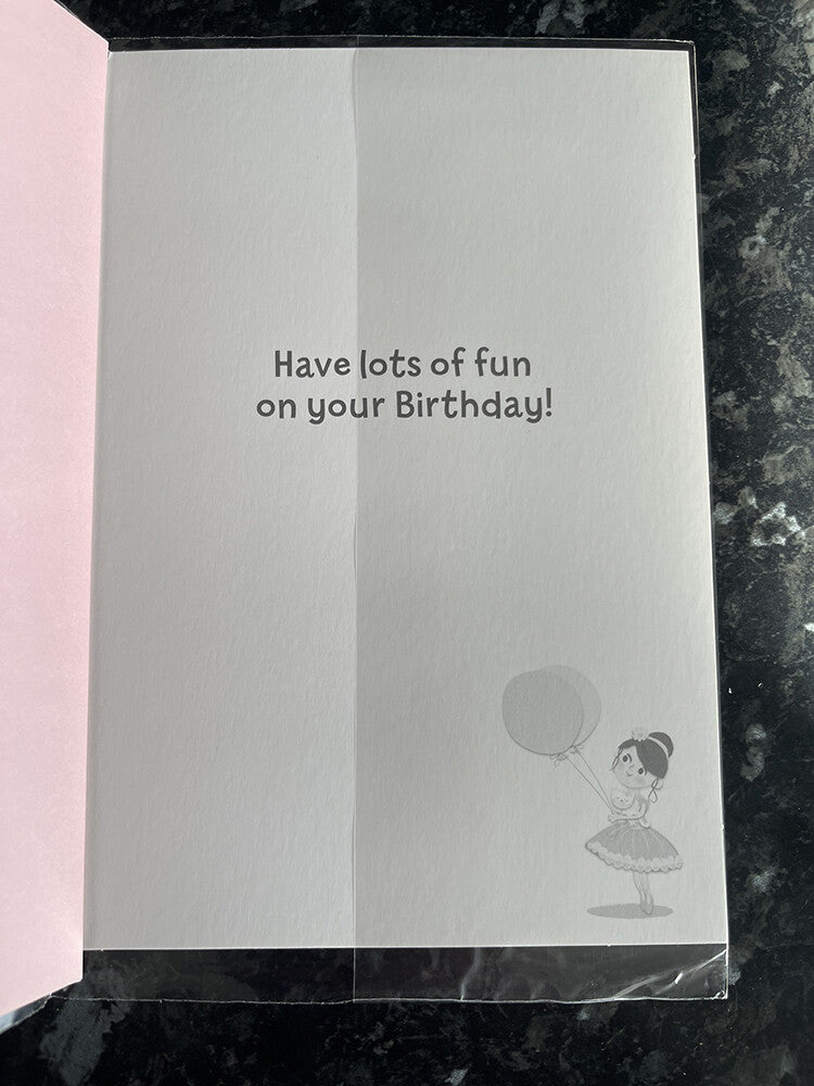 Sister Happy Birthday Card Ballerina Cat Balloons With Love