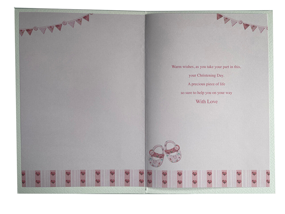 Girls Christening Day Card With Love On A Special Girl's Greeting