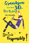 Grandson 30th Birthday Card On Your 30 Happy Lovely Verse