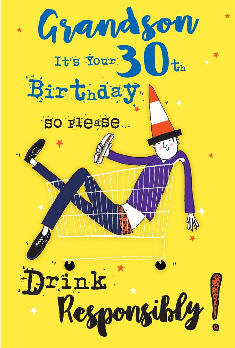 Grandson 30th Birthday Card On Your 30 Happy Lovely Verse