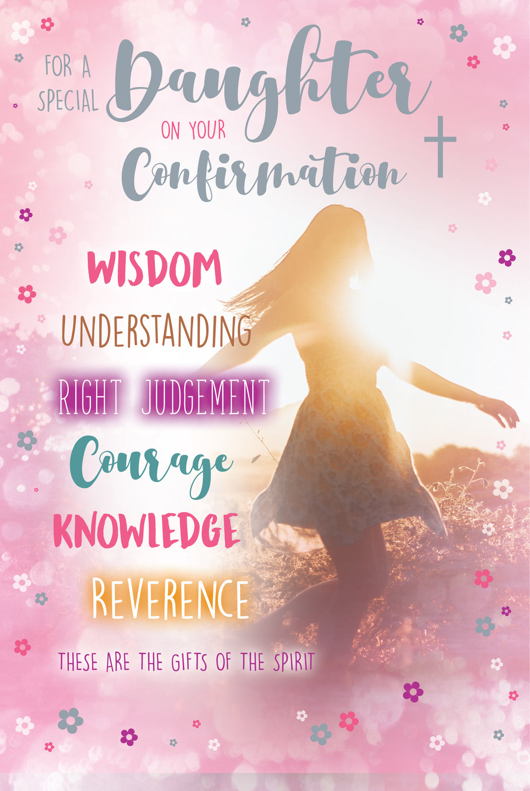 Daughter Confirmation Card | Gifts of Spirit Blessings | Modern Pink 6x9" UK P&P
