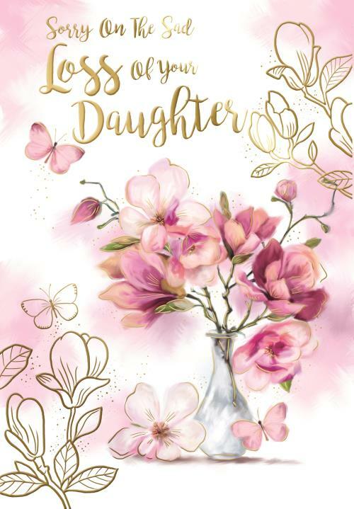 Daughter Sympathy Condolence Card Sad Loss Of Your Flowers Design Bereavement