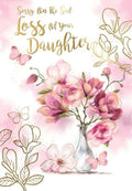 Daughter Sympathy Condolence Card Sad Loss Of Your Flowers Design Bereavement