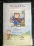 Happy Fathers Day Card Daddy Relaxing Arm Chair Tea & Cake