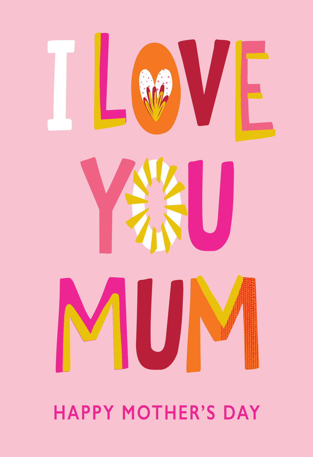 I Love You Mum Happy Mother's Day Card Lovely Verse