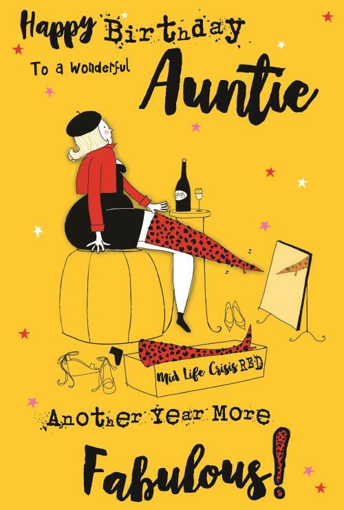 Auntie Happy Birthday Card Another Year More Fabulous Witty Funny