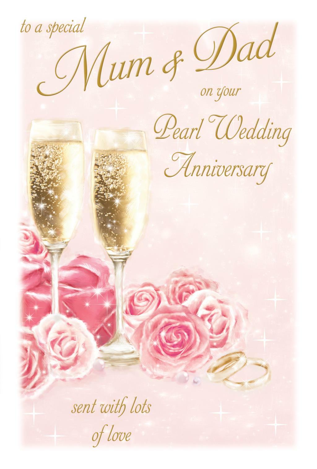 Mum Dad Pearl Anniversary Larger Card On Your 30th Wedding Greeting