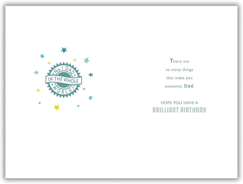 Birthday Card for Dad  Best Dad Ever Certificate  15x23cm  Colour Insert