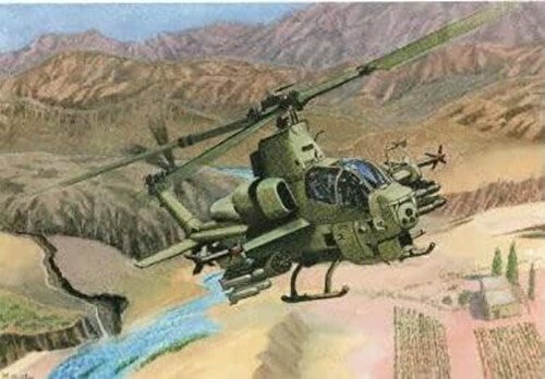 Nostalgic Apache Helicopter Open Blank Christmas Birthday Card