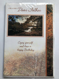 Father Happy Birthday Card Bridge Crossing River Trees Countryside