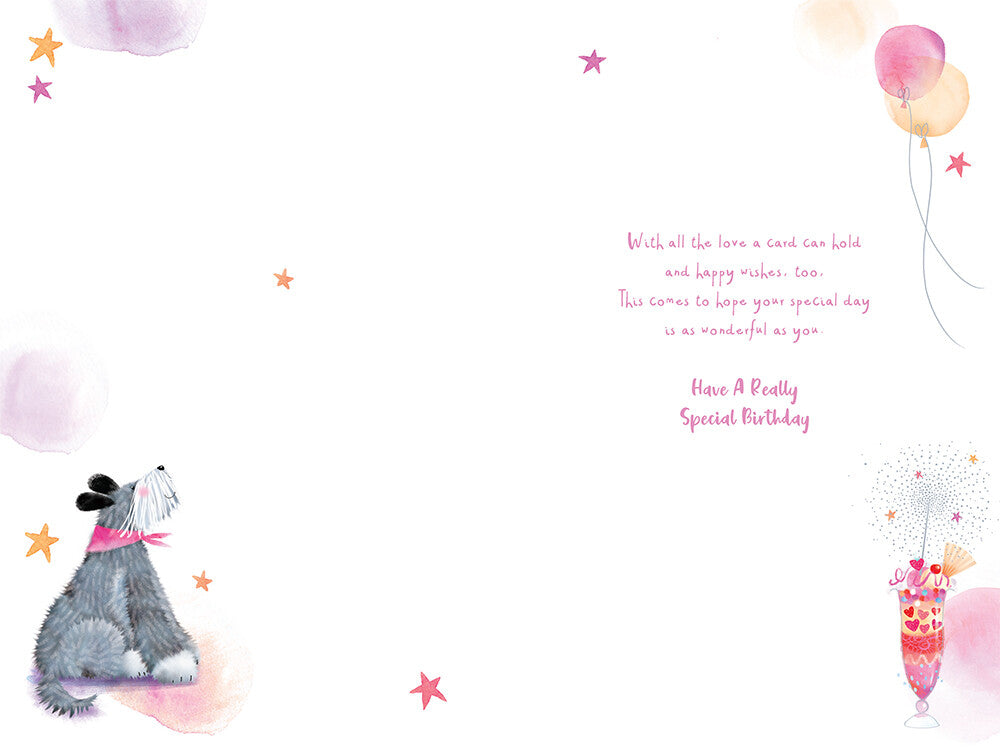 Niece Birthday Card Let Your Inner Sparkle Shine Bright Cute Dog