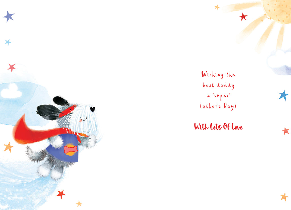 Fathers Day Card Daddy You're My Super Hero Lovely Verse