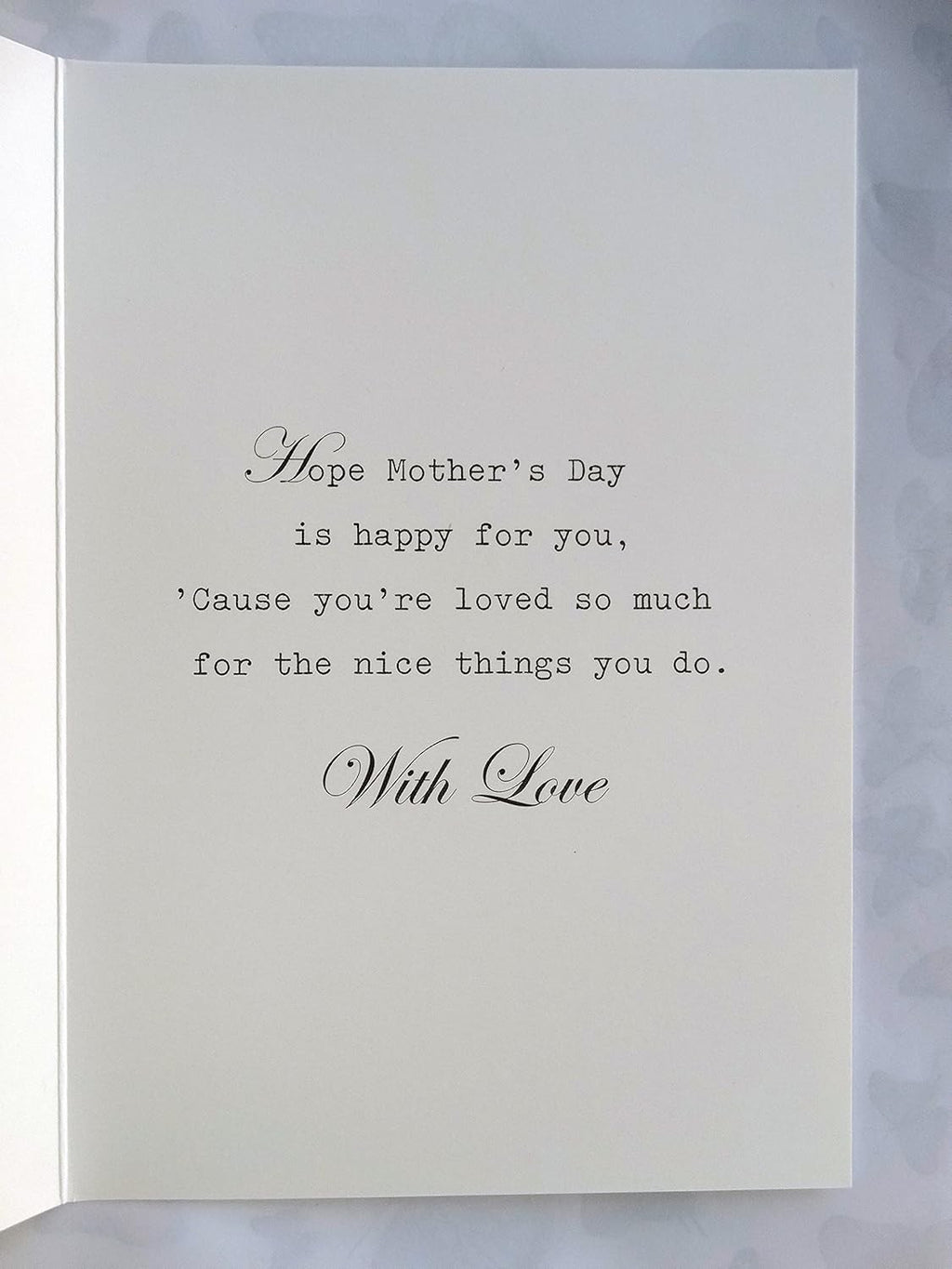 With Love On Mothers Day Perfume & Word Design Mothers Day Card