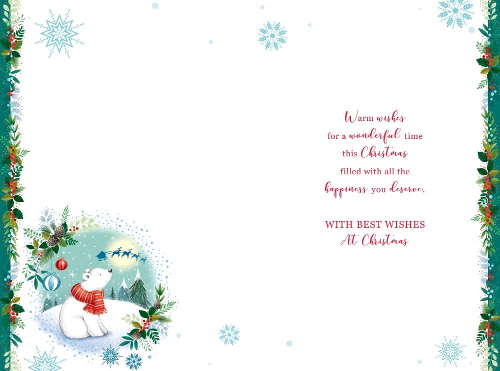 Dad Christmas Card Cute Polar Bear Snowglobe 9" x 6" Lovely Verse