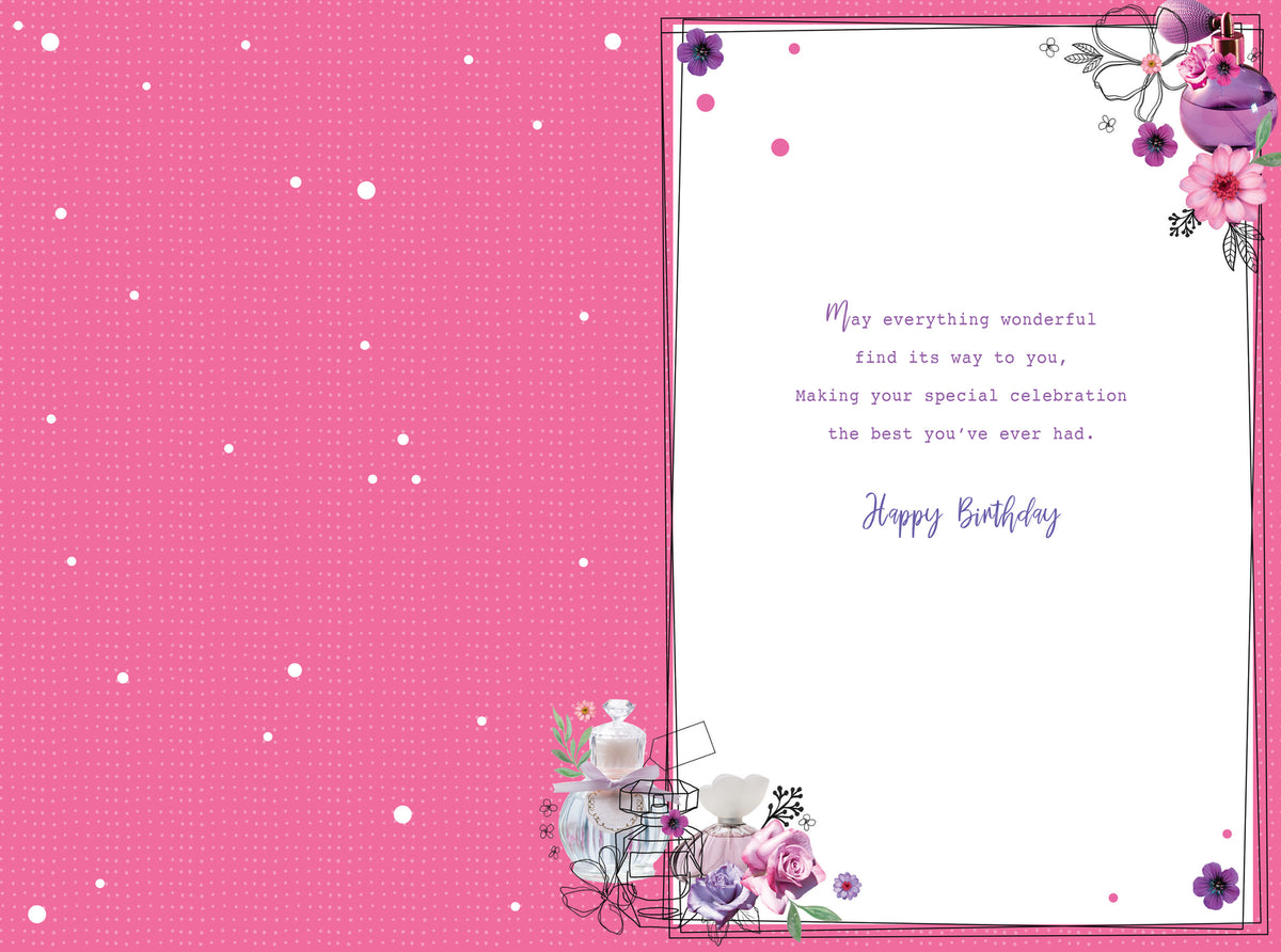 Granddaughter 18th Birthday Card Beautiful Perfume & Flowers Design Quaity Card