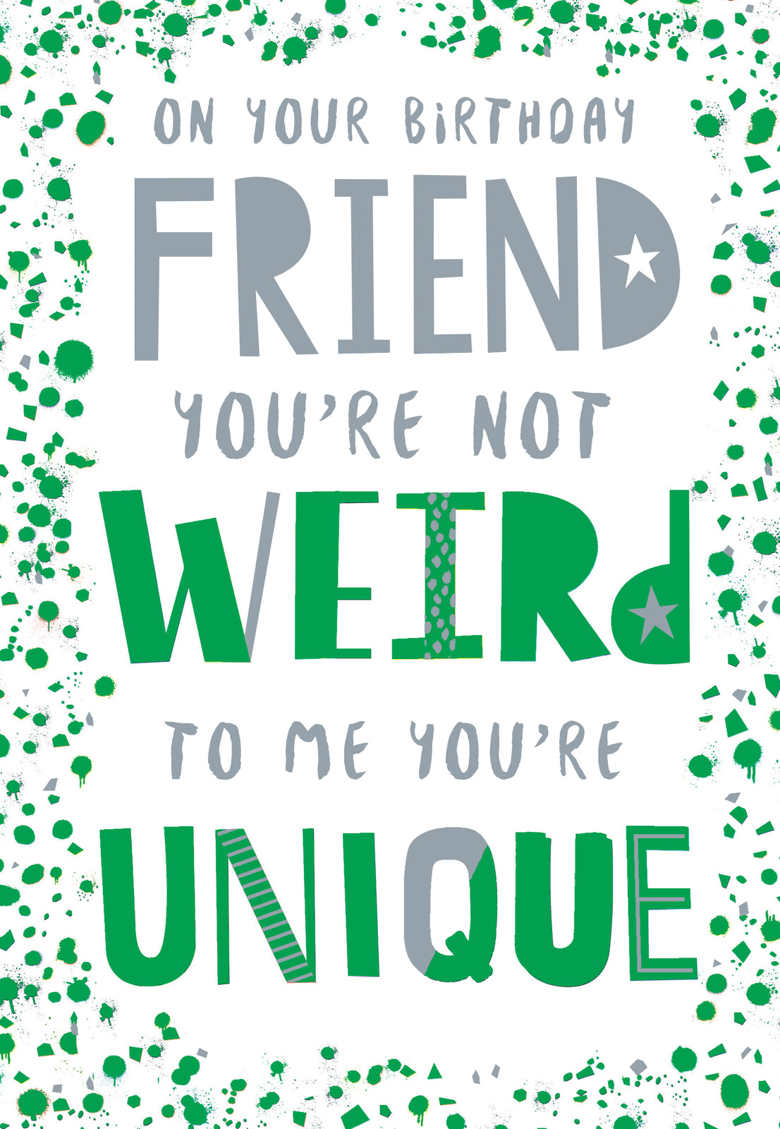 Friend Happy Birthday Card You're Not Weird To Me You're Unique