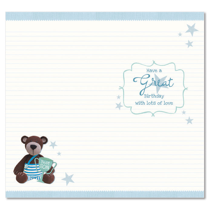 Son Happy Birthday Card Cute Design Lovely Bright Modern